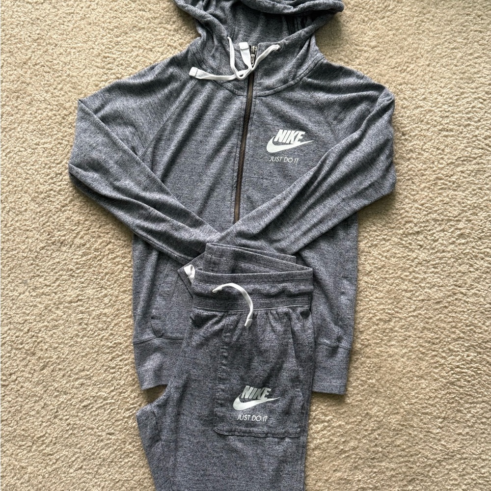 Nike Gray Track Pants & Hoodie Set